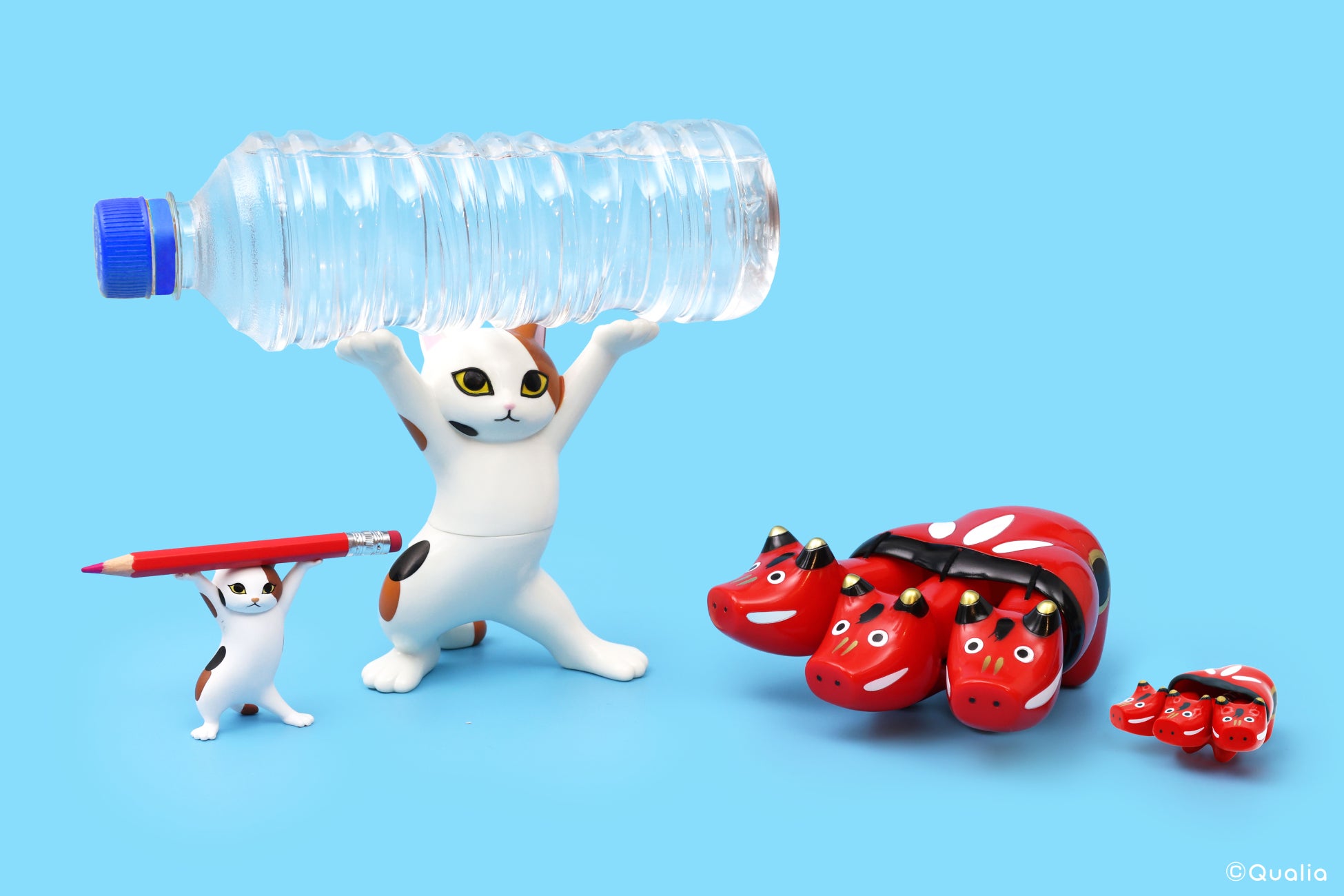 ねこのペンおきと神獣ベコのソフビマスコットフィギュア